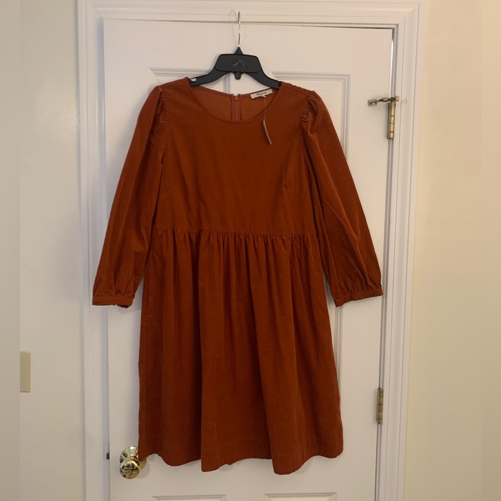 Madewell burnt orange size M corduroy dress